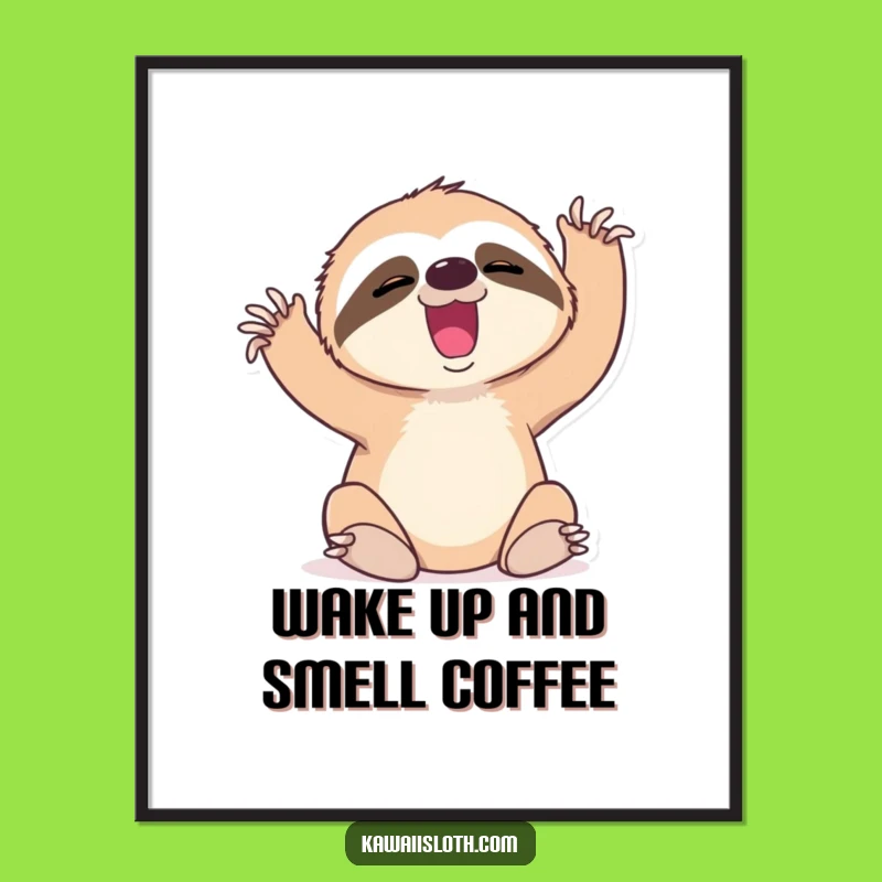 Funny Sloth Wall Art Free Printable: Yawning Sloth DIY Downloadable Decor for Cozy Spaces