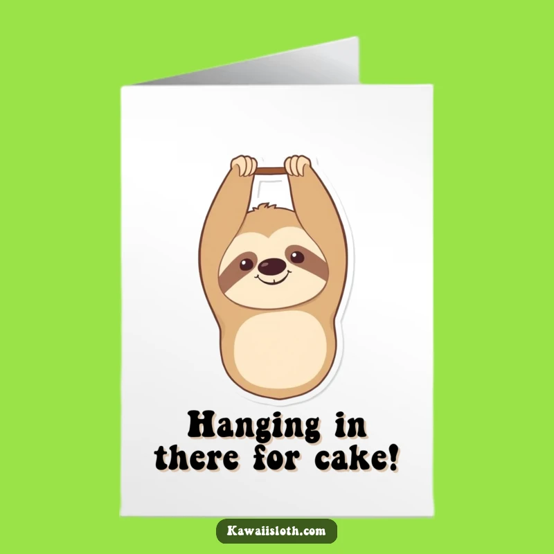 Free Printable Birthday Card: Happy Upside Down Sloth, A Comical Downloadable Gift