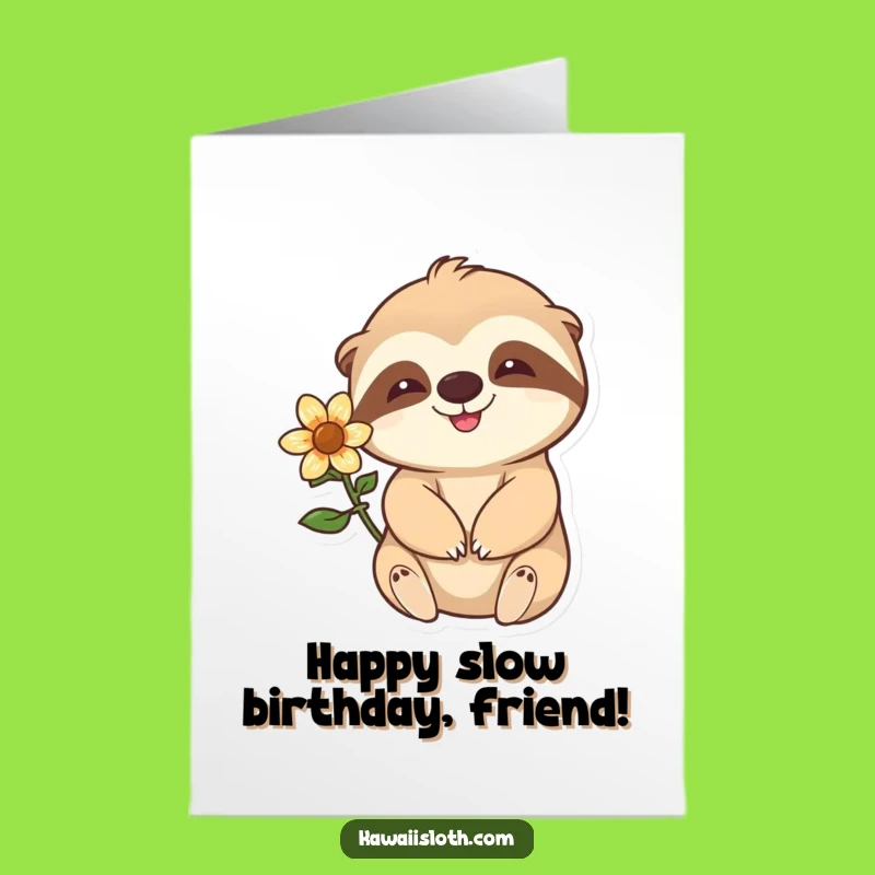 Free Printable Birthday Card: Slow Sloth Waves for a Relaxed, Funny Gift