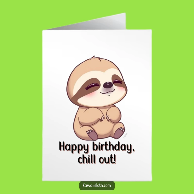 Funny Sloth Birthday Card Free Printable: Blinking Sloth DIY Downloadable Gift for Chill Vibes