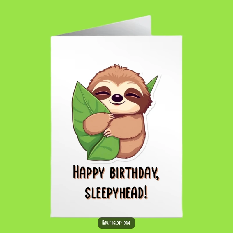 Free Printable Sloth Birthday Card: Sleepy Hug, Funny Downloadable Gift