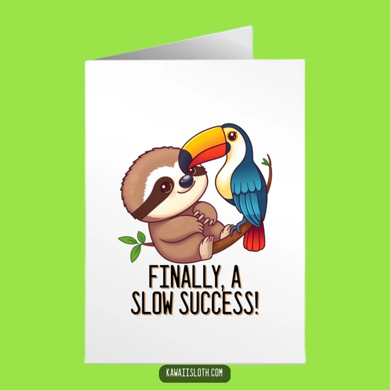 Free Printable Congratulations Card: Sloth & Toucan Celebrate Your Awesome News