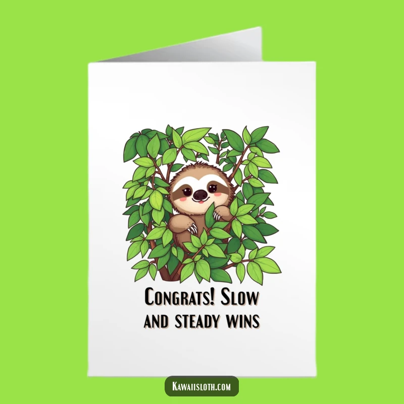 Free Printable Sloth Congrats Card: Funny Smile Downloadable