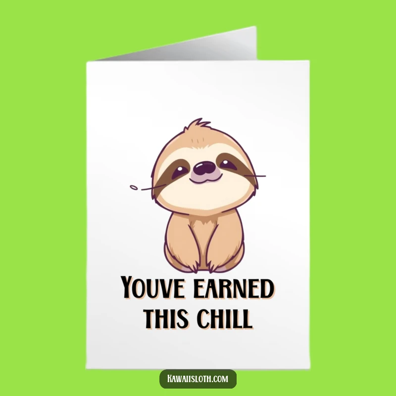 Free Printable Sloth Congrats Card: Serene Breeze Funny Downloadable Gift