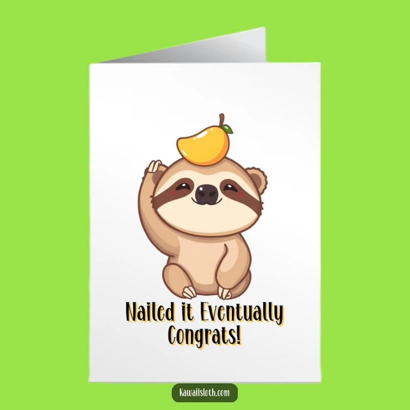 Free Printable Sloth Congratulations Card: Hilarious Balance for Your Big Win Downloadable