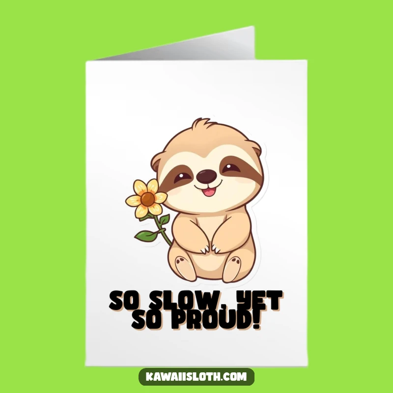 Free Printable Congrats Card: Slow Sloth Waves for a Relaxed Celebration