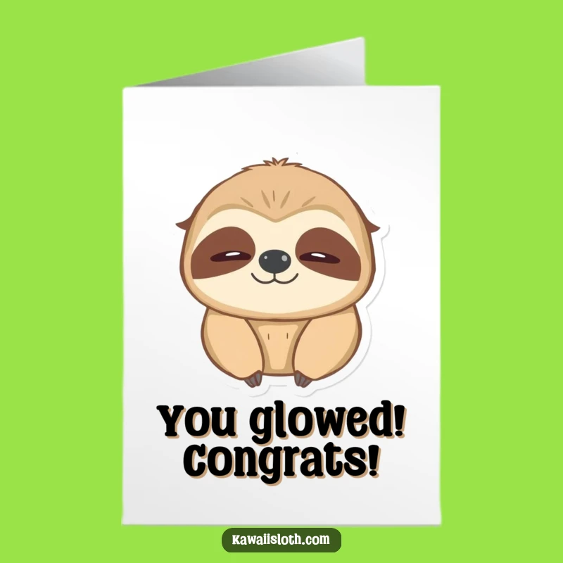 Free Printable Cozy Sloth Congrats Card: Heartwarming & Funny Downloadable Gift, Print at Home