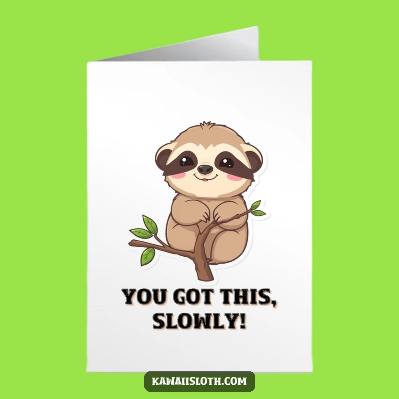 Congrats Sloth Card Free Printable: Stuck Sloth DIY Downloadable Gift for Reaching Goals