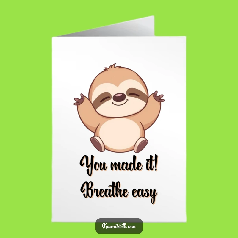 Content Sloth Congrats Card: Free Printable Relaxation for Big Wins