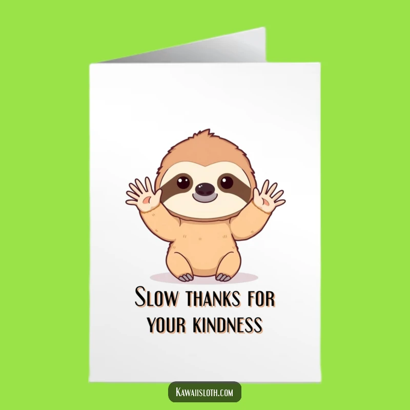 Free Printable Thank You Card: Sloth's Slow Wave of Thanks, A Funny Downloadable Gift