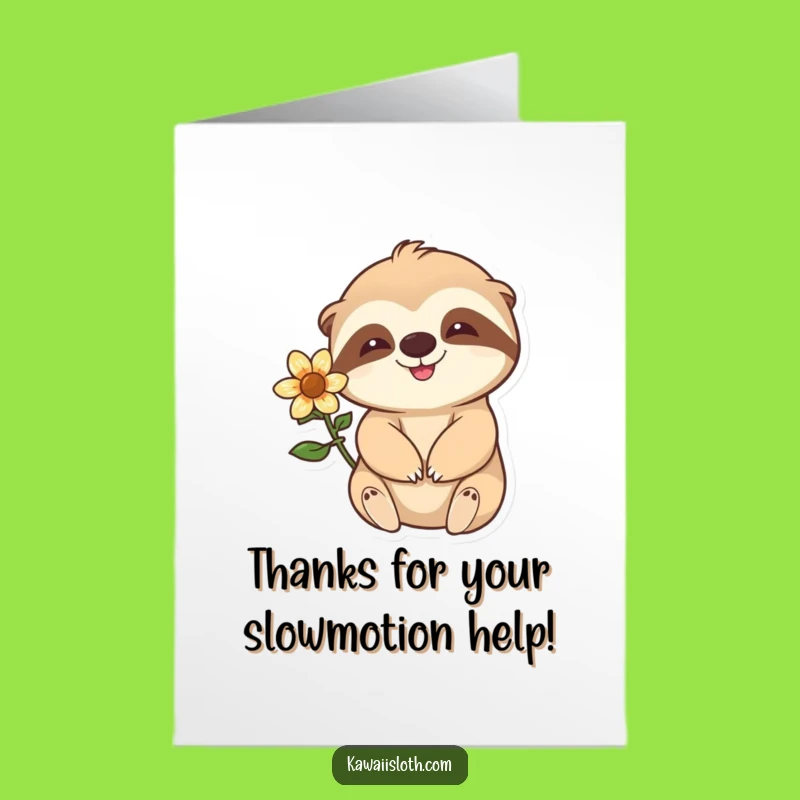 Free Printable Thank You Card: Slow Sloth Waves for Gentle Appreciation