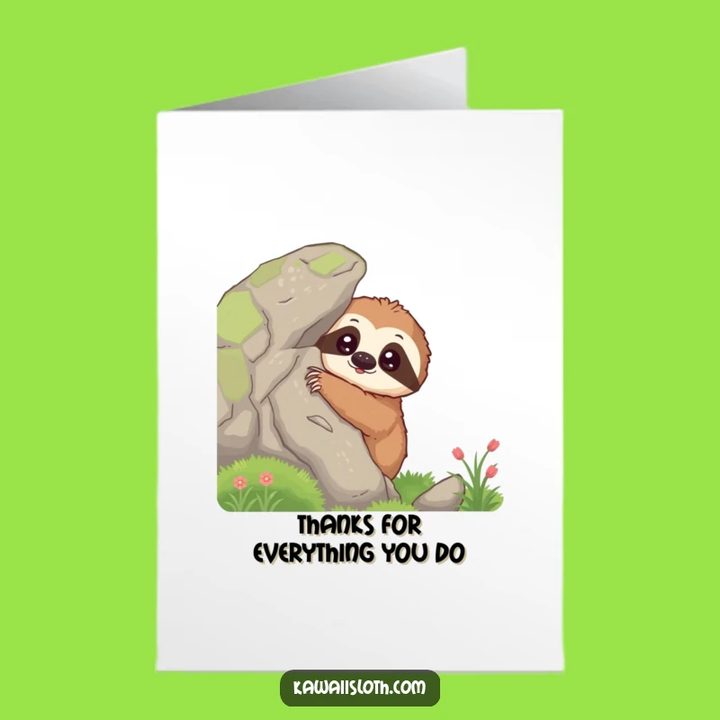 Free Printable Thank You Card: Curious Sloth Appreciates You, Funny Downloadable Message