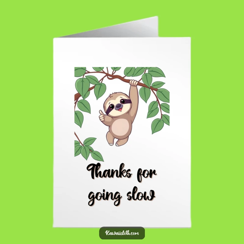 Free Printable Sloth Thank You Card: Thumbs Up Thanks, Funny Downloadable Gift
