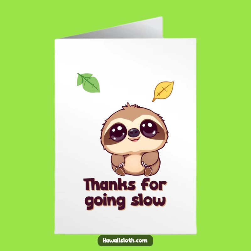Free Printable Sloth Thank You Card: Express Gratitude with Gentle Eyes and Slow Appreciation