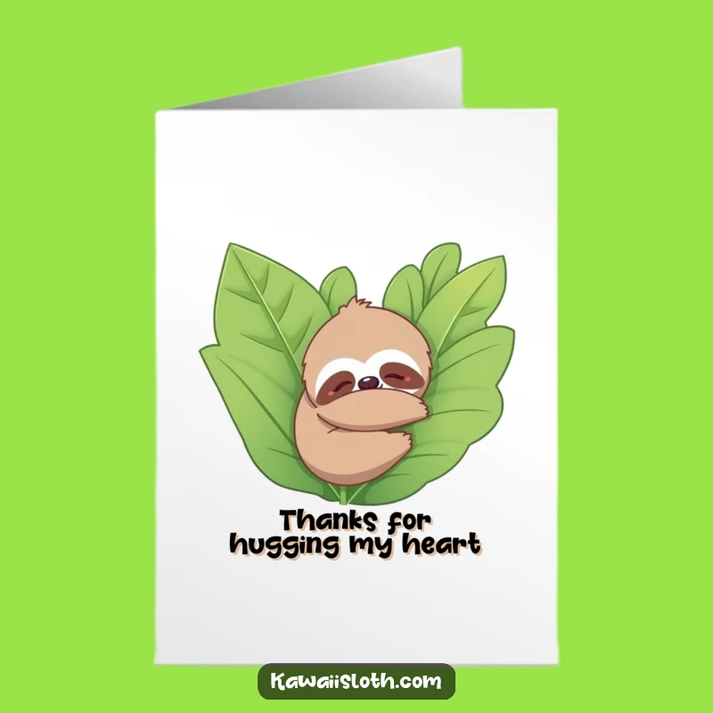 Funny Free Printable Thank You Card: Sloth Plant Hug, Downloadable Gift