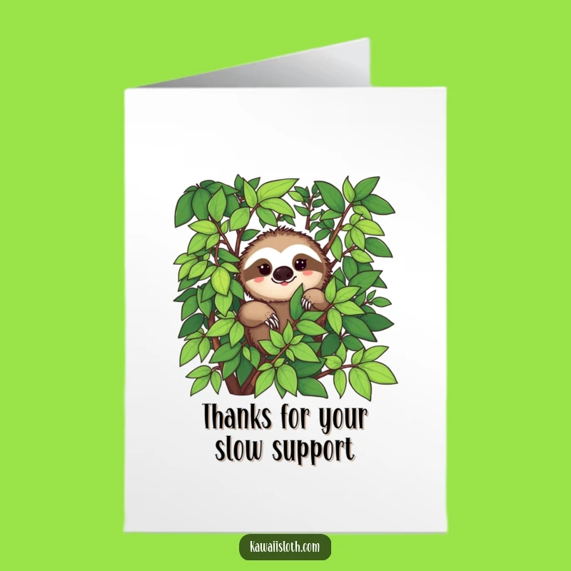 Free Printable Sloth Thank You Card: Funny Smile Downloadable
