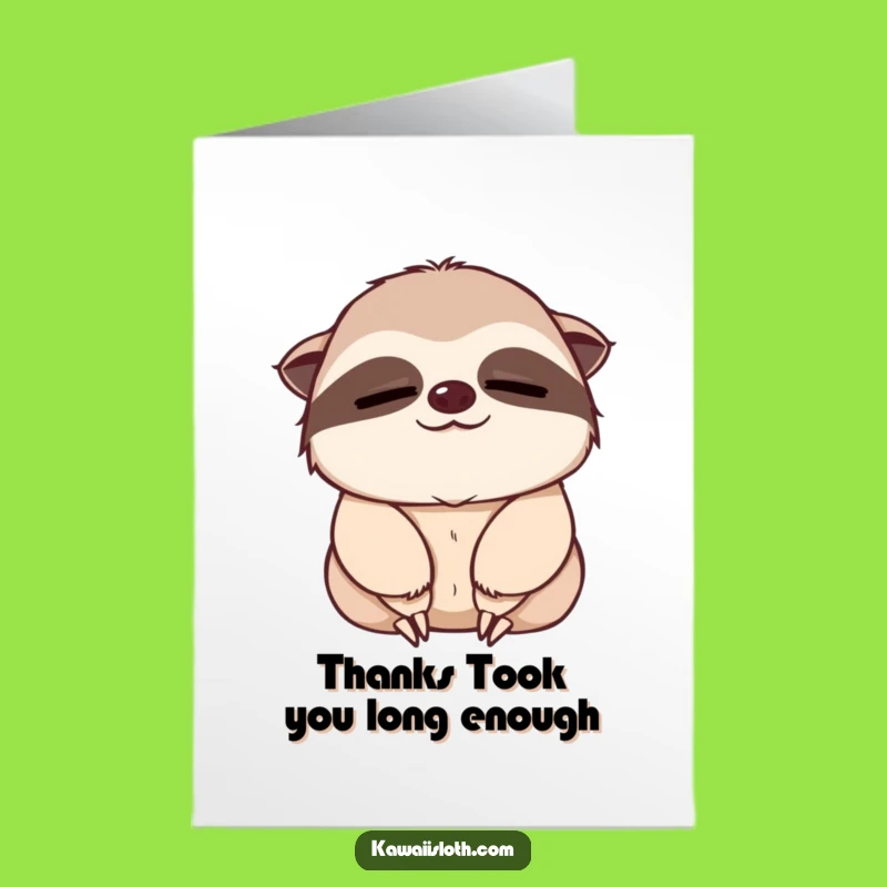 Free Printable Sloth Thank You Card: Sleepy Nodding Sloth Downloadable Gift