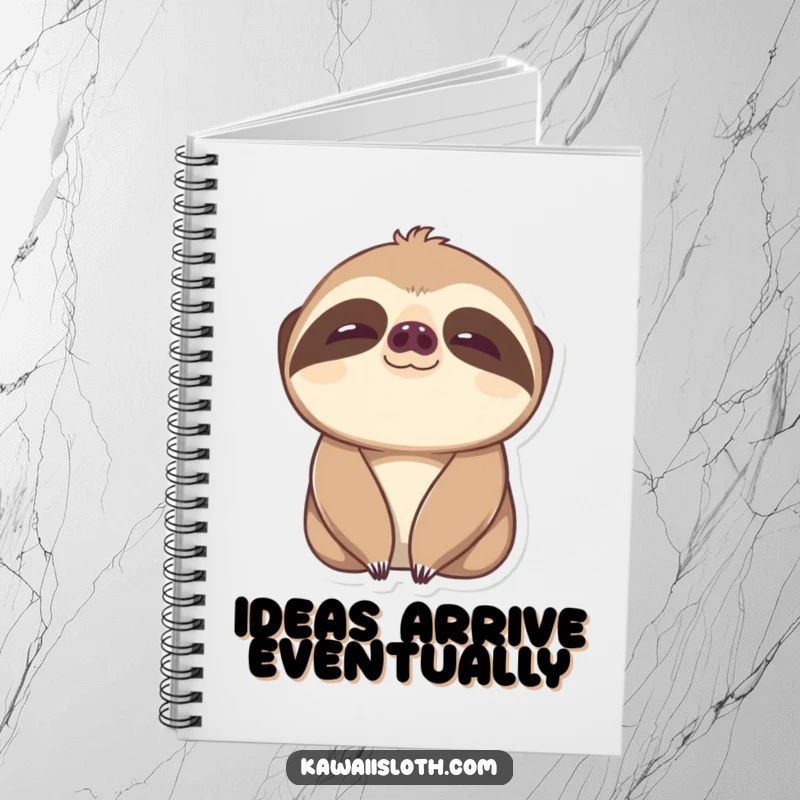 Funny Content Sloth Notebook: a lined notebook with a sloth's wide, content eyes, perfect for jotting notes.