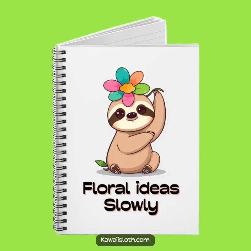 Funny Flower Sloth Notebook - Elegant Head Balance Journal, Perfect Funny Gift!
