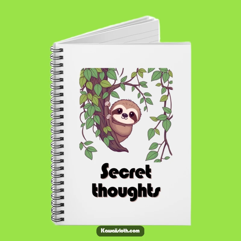 Funny Shy Sloth Notebook - Gentle Journal for Quiet Thoughts and Ideas