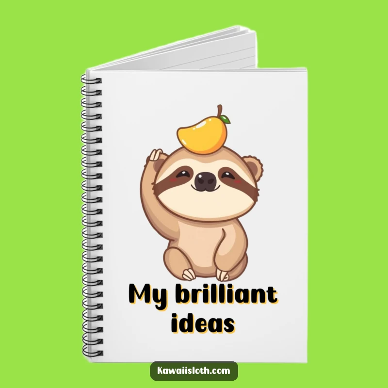 Funny Sloth Fruit Balancing Notebook - Jot Down Ideas Slowly, Great Funny Gift