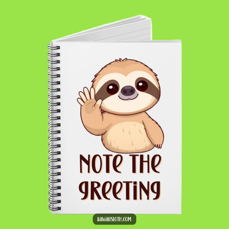 Funny Sloth Gentle Wave Notebook: Jot Down Notes with a Slow Greeting!
