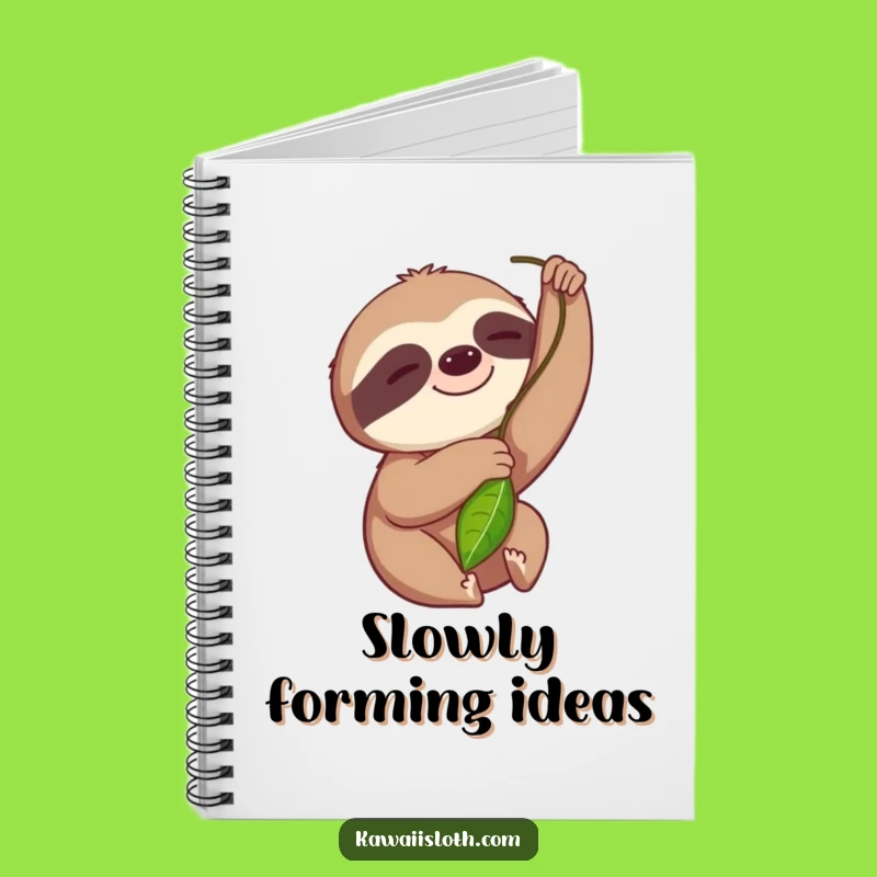Funny Sloth Leaf Reach Notebook: Jot Down Thoughts at Your Own Pace!