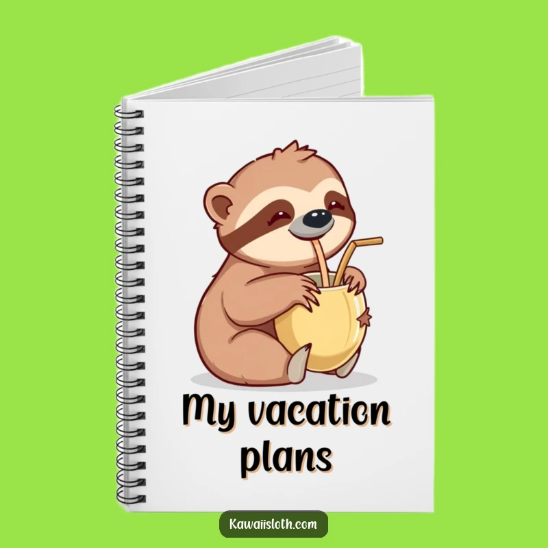 Funny Vacation Sloth Notebook - Jot Down Your Tropical Dreams Hilariously