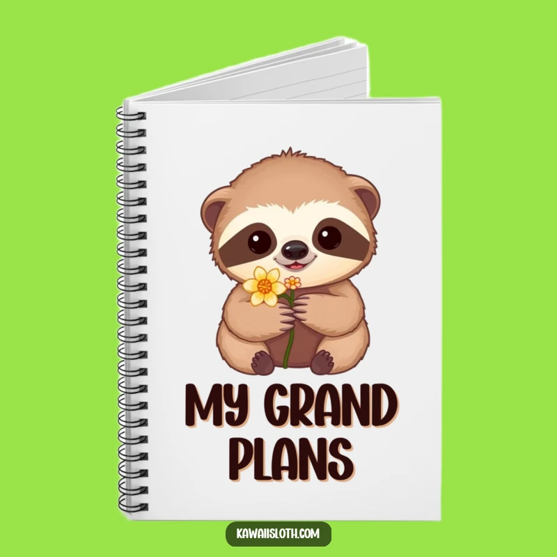 Funny Sloth Flower Notebook: Jot Down Ideas with Funny Flair