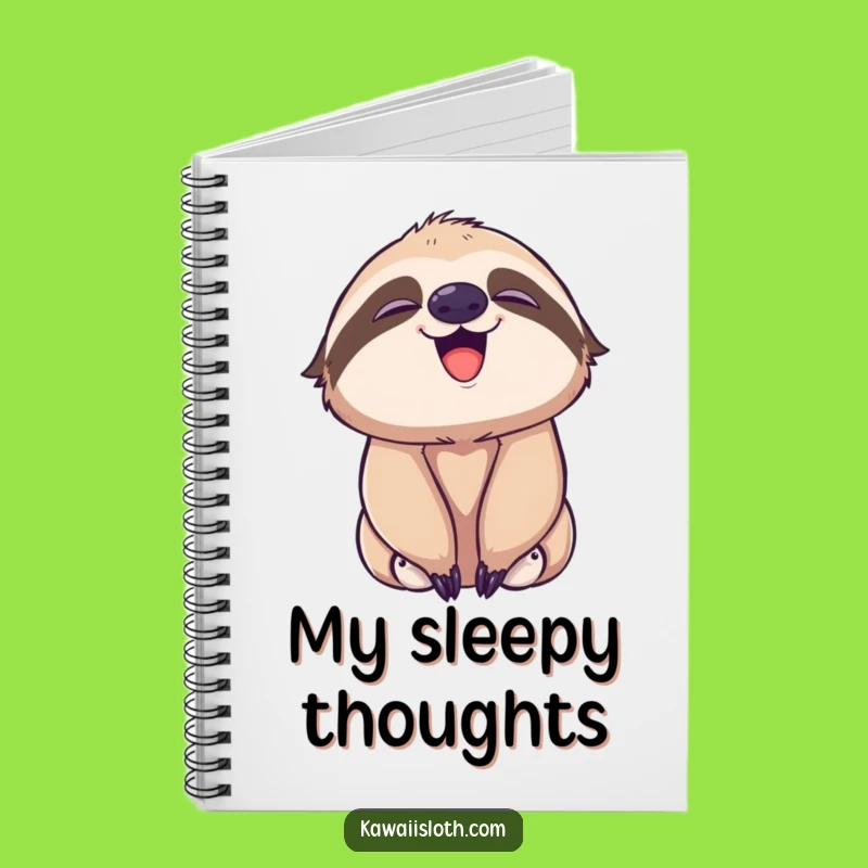 Funny Playful Sloth Yawn Notebook - Jot Down Relaxed Thoughts