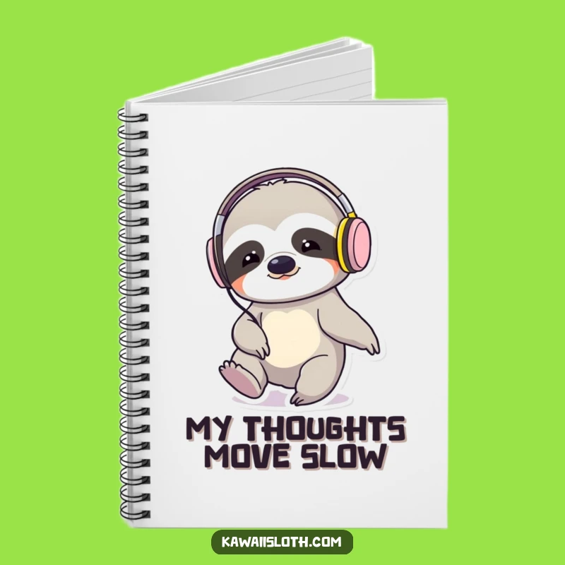 Funny Sloth Tapping Foot Headphones Notebook: Jot Down Ideas with a Beat
