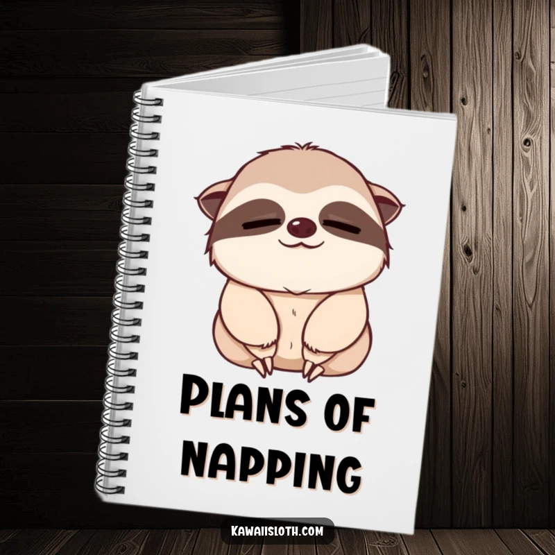Funny notebook with a sleepy sloth giving a slow, gentle nod, perfect for jotting down your calm and collected thoughts.
