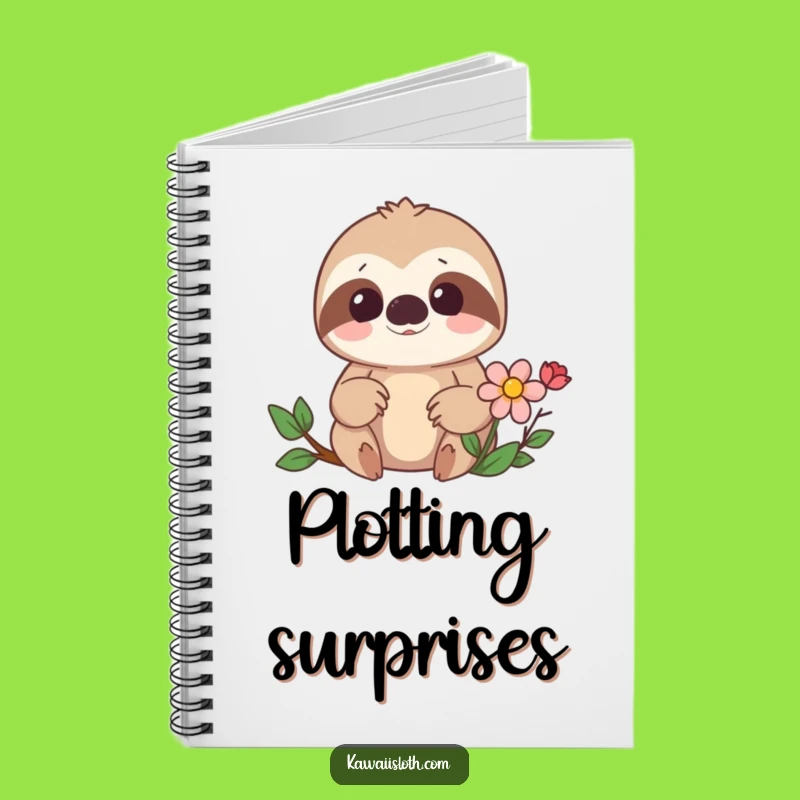 Funny Sloth Surprise Notebook: Flower Find Journal, Perfect Humorous Gift