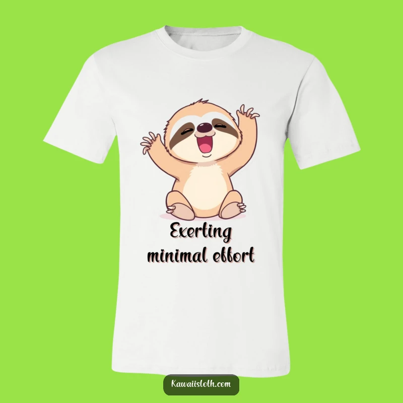 Funny Sloth Yawn T-Shirt - Effortful Slow Animal Cartoon Humor Tee