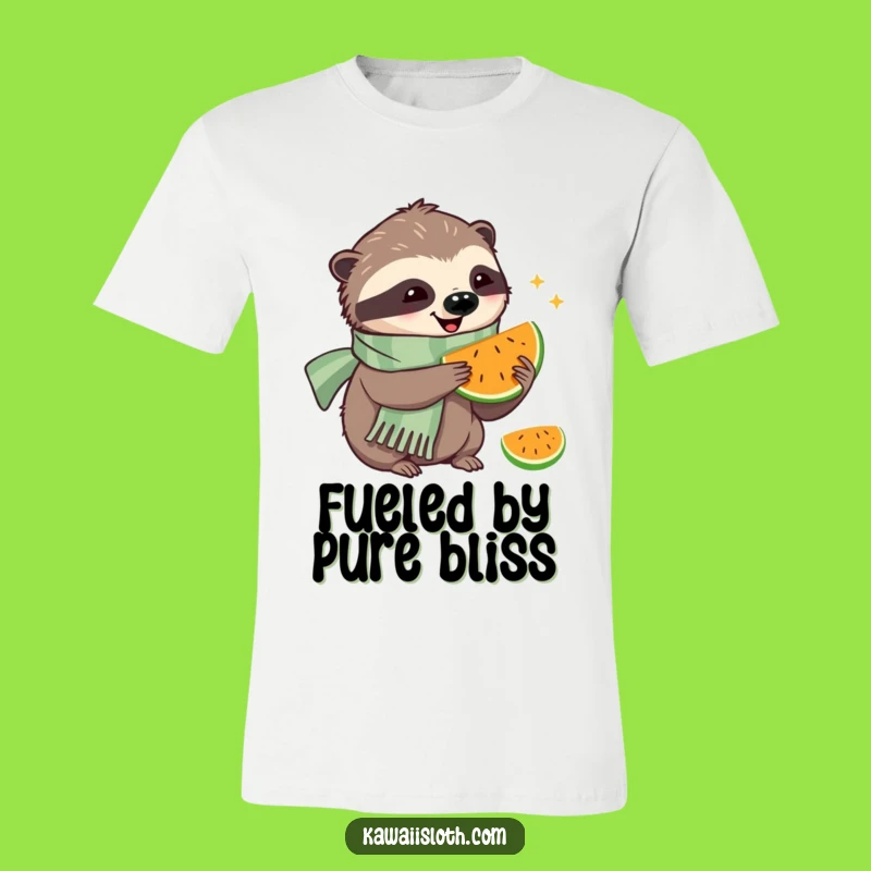 Funny Happy Sloth Fruit T-Shirt: Cozy Humorous Gift for Food Lovers