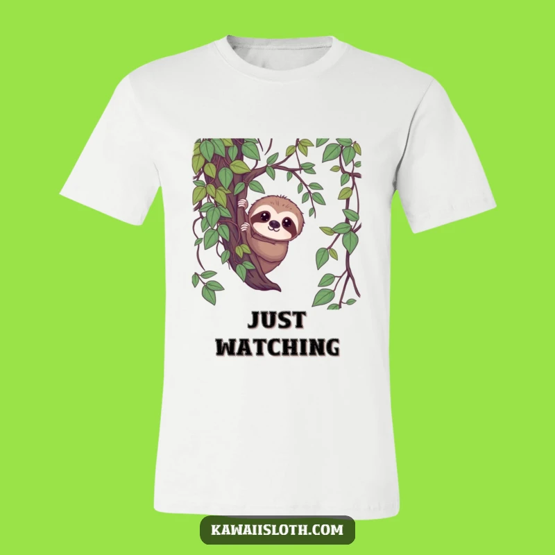 Funny Shy Sloth T-Shirt - Adorable Peek-a-Boo Design for Gentle Souls