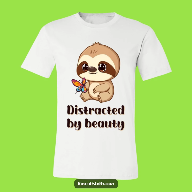 Funny Sloth Butterfly Watcher T-Shirt: Embrace Your Inner Curiosity!