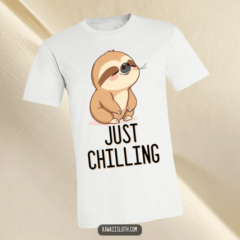 Funny t-shirt featuring a sloth with a peaceful expression, basking in the gentle sensation of a breeze.