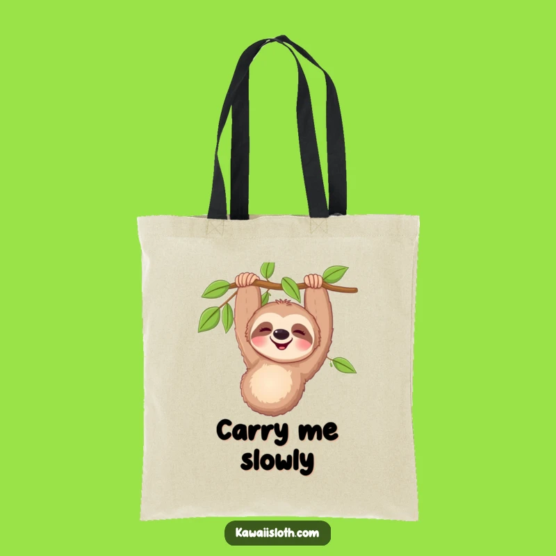 Funny Happy Sloth Tote Bag - Carry Your Laughs with This Adorable Sloth Accessory
