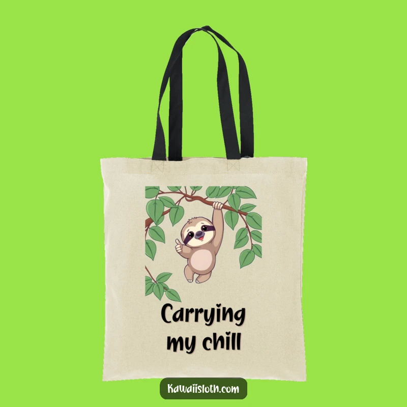 Funny Sloth Thumbs Up Tote Bag - Carry Your Positivity
