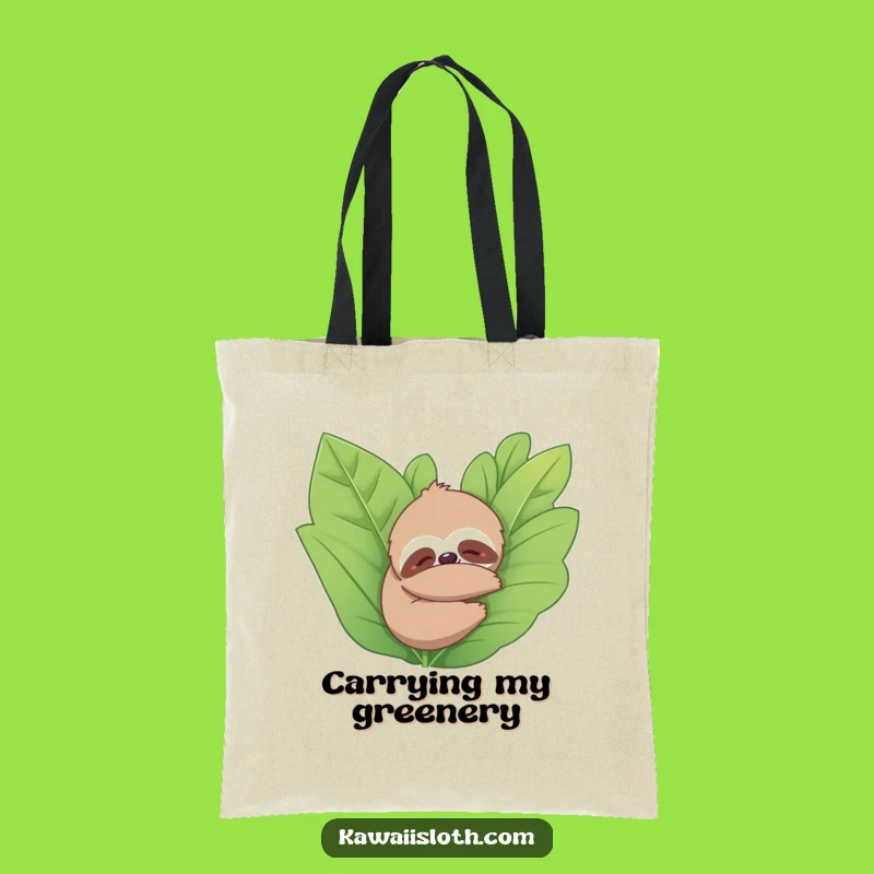 Funny Sloth Hugging Plant Tote Bag: Carry Your Green Love, Great Funny Gift for Plant Parents