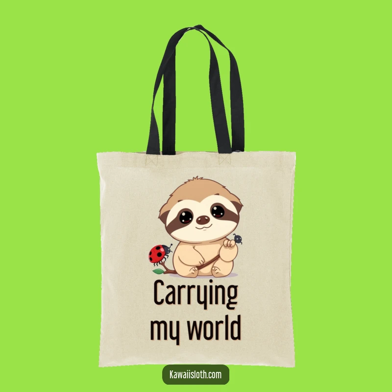 Funny Sloth Ladybug Tote Bag: Hilarious and Practical Gift for Gentle Souls