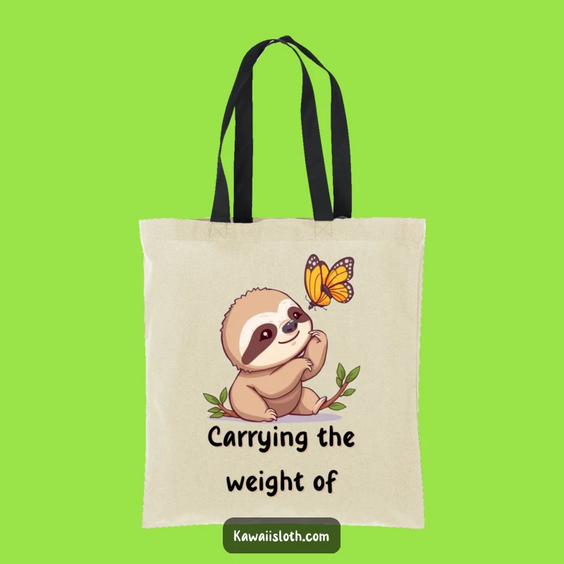 Funny Sloth Tote Bag: Carry Your Essentials With Slow-Motion Charm!