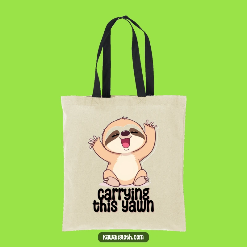 Funny Sloth Yawn Tote Bag - Carry Your Sleepiness with Humor