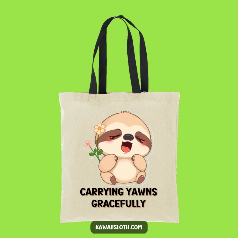 Funny Sleepy Sloth Tote Bag - Carry Your Yarns and Essentials with This Comical Bag