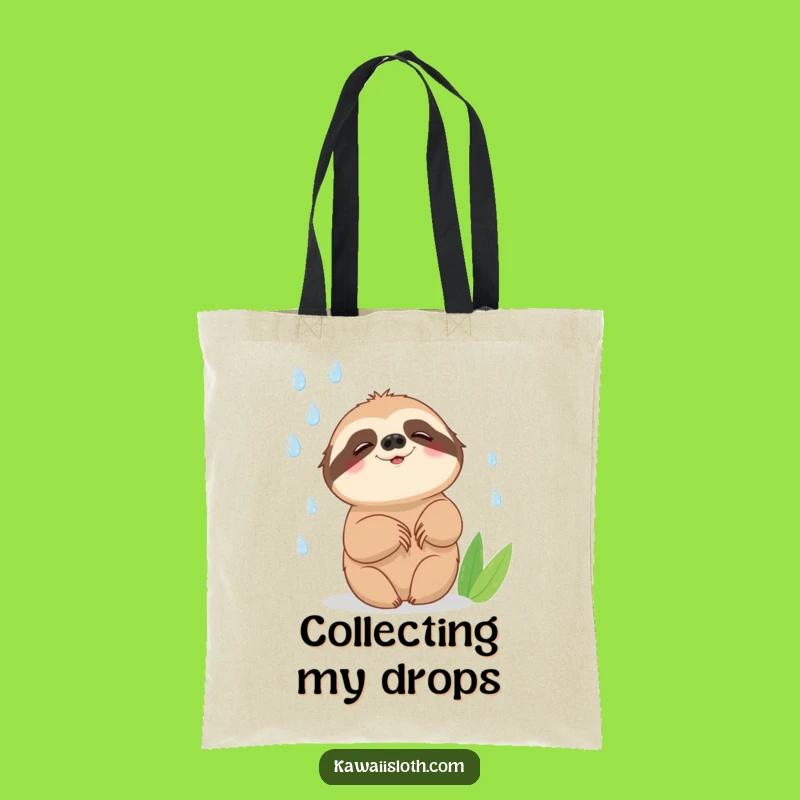 Funny Sloth Tote Bag: Raindrop Smiles, Your New Favorite Funny Accessory
