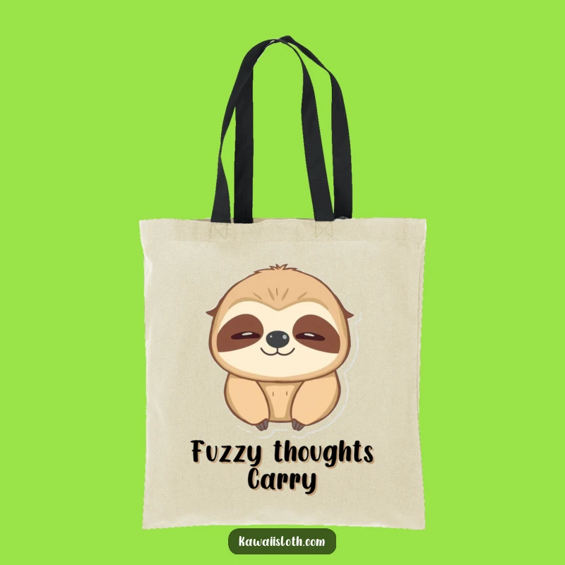 Funny Blinking Sloth Tote Bag - Cozy Glow Carryall, Great Funny Gift!