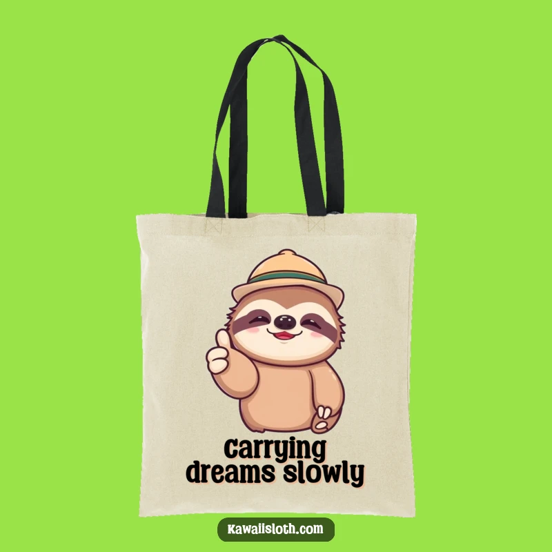 Funny Lazy Sloth Thumbs Up Tote Bag: Chic Humor Gift for Everyday Errands