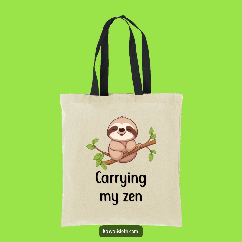Funny Relaxed Sloth Tote Bag - Carry Your Calm and Essentials Hilariously