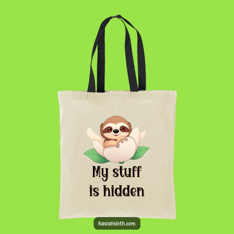 Funny Sloth Peeking Tote Bag: Secretly Stylish, Great Funny Gift for Curious Minds